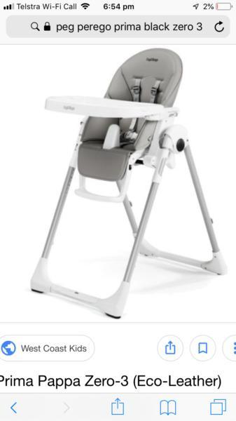 Peg Perego High Chair - 2 months old (RRP $349) - $199 for sale