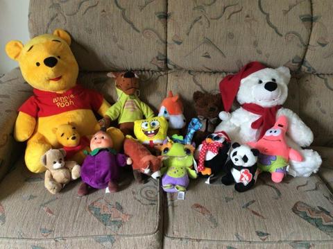 Stuffed/Plush toys inc Winnie the Pooh