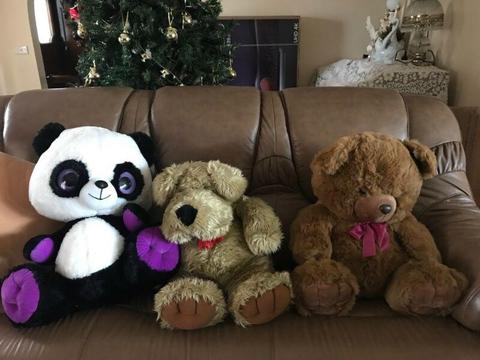 3 large soft toys near new