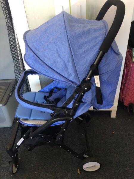 Baby stroller/pram 4 wheels blue