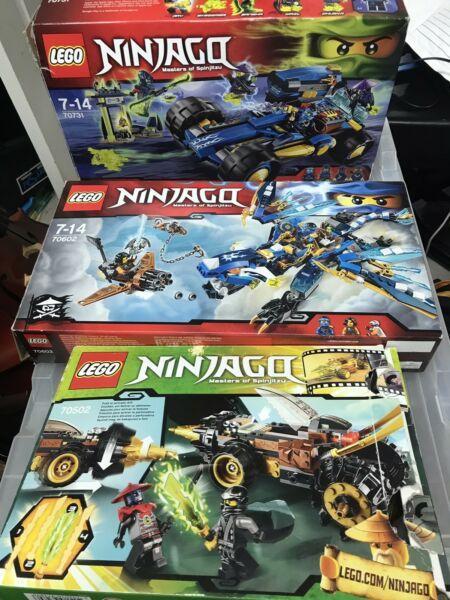 6x Ninjago LEGO bulk car and dragon fortress buildings