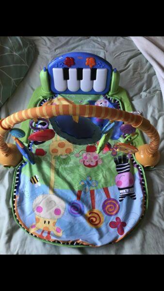 Fisher Price Kick and Play Piano mat with free cot mobile