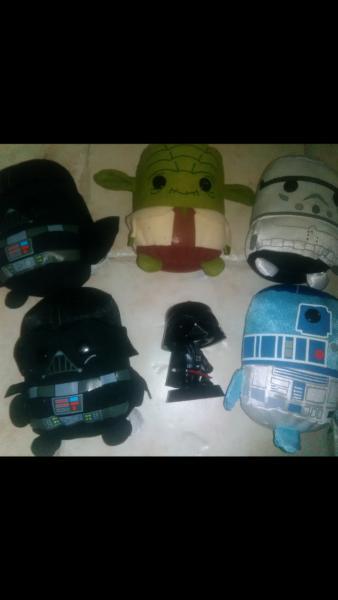 Star Wars Darth Vader bobble head and stuffed toys