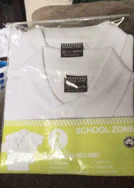 Short sleeve school polo shirts 2 pack new