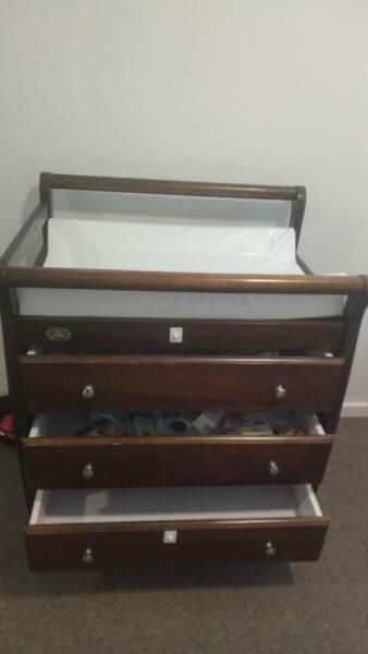 Sleigh Nappy Change Table Wooden