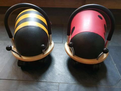 Wheely Bug ride-on Bee and Ladybug size small $25 each
