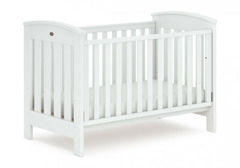 White Boori Cot with mattress and drawer