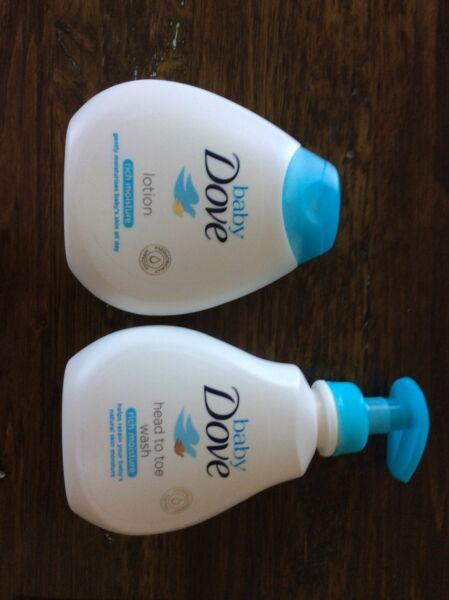 Brand new Dove baby lotion and Dove baby head to toe wash