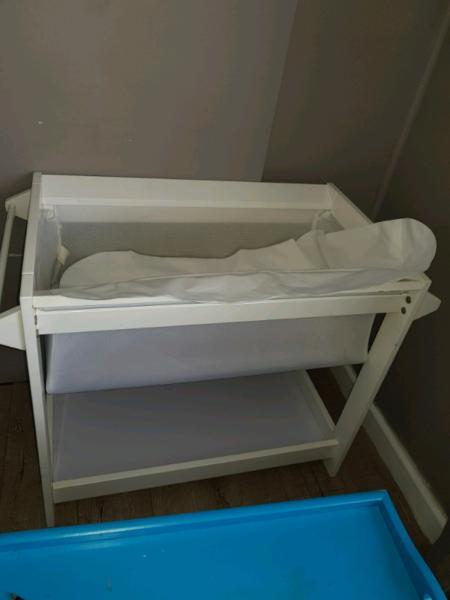 White wooden Bassinet