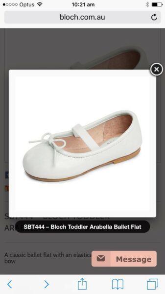 Bloch Toddler Arabella Ballet Flat. Size 22