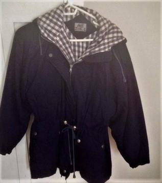 Girls Size 14 - Blue hooded padded winter jacket - excellent cond