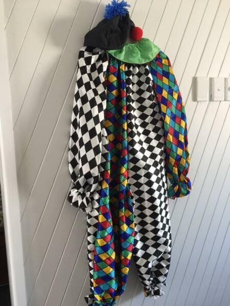 Childrens satin harlequin clown costume FOR HIRE