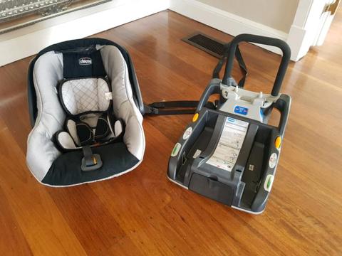 Chicco infant car seat and cradle