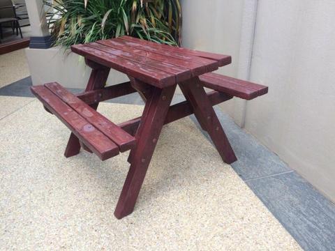 Solid timber kids table