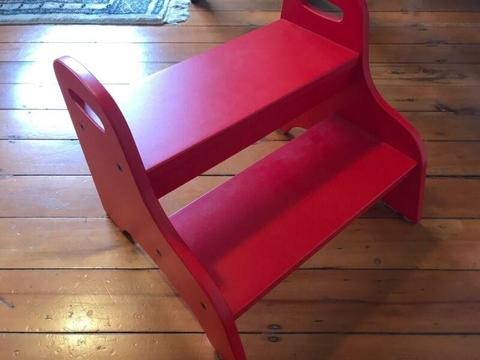 Children's step stool, red