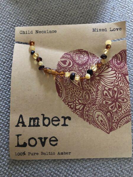 Amber love - Teething Necklace- brand new