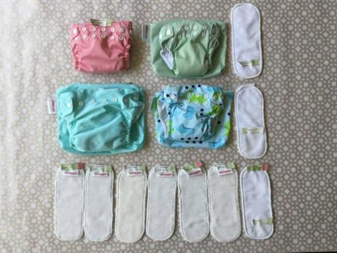 Bambooty Easy Peasy nappies GUC boosters S,M, L sizes plus more