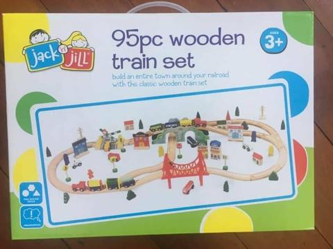 Wooden Toy Train Set 3 years Toddler