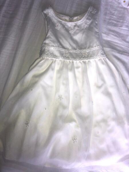 Girls white dress. Size 1/18 mths. christening, baptism, wedding