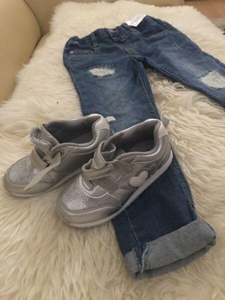 Girls jeans and sneakers