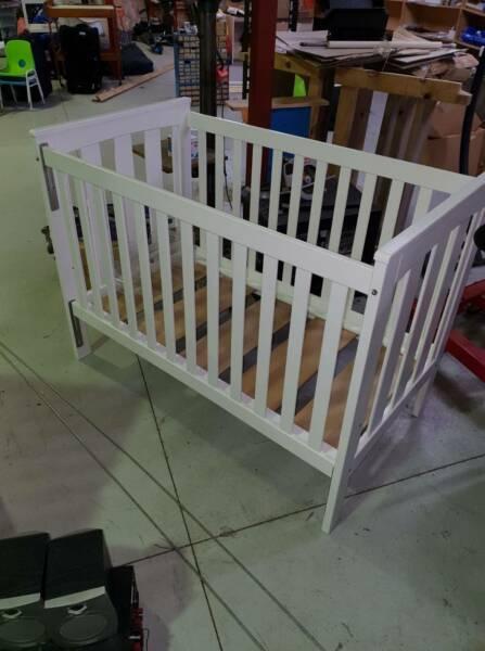 White Childcare Cot and Change Table