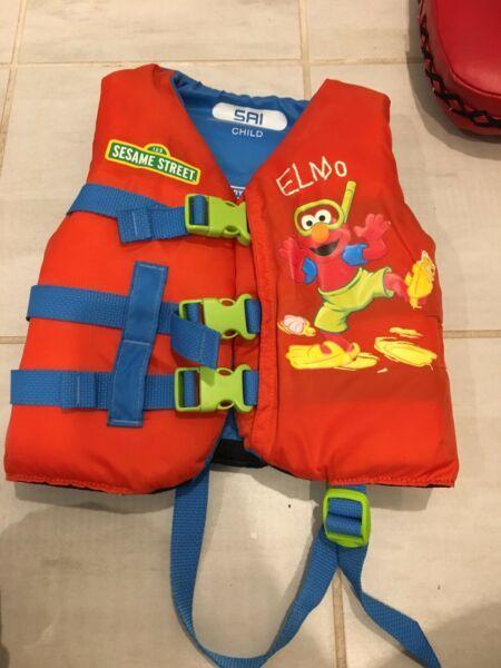 Kids Elmo life jacket pfd