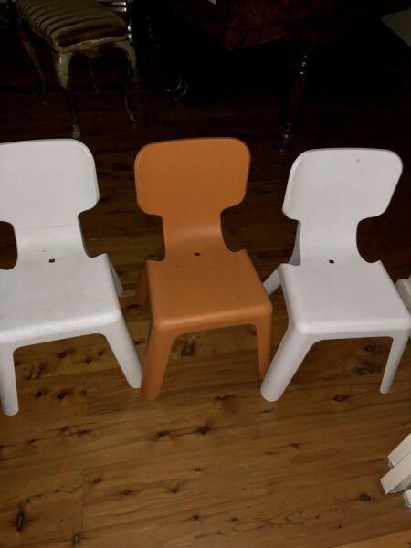 3 children's chairs