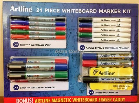 21 x ASSORTED Artline Whiteboard Marker Kit 541TT 525TT 577 SUPRE