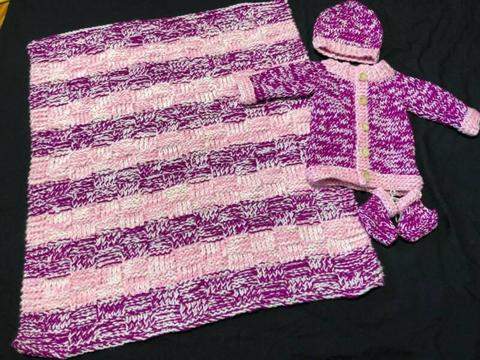 Pink and purple baby set - 000