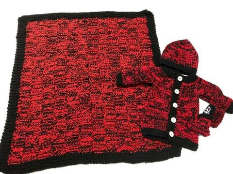 Red and black baby set - 000
