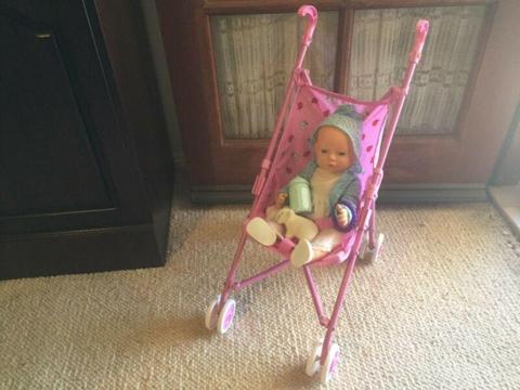 Kids Stroller with baby doll and accessories