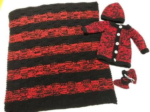 Black and red baby set - 000