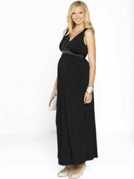 Angel Maternity Sue long Maxi party dress - black XS