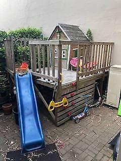 Kids play decking with slide PLUS