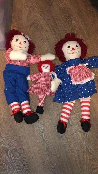 Rag dolls set of three