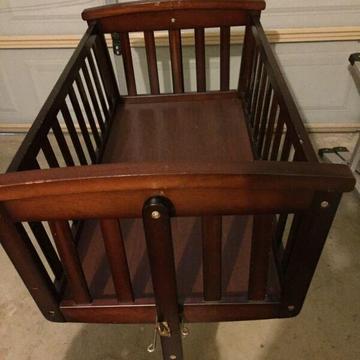 Wooden cot and swing for sale