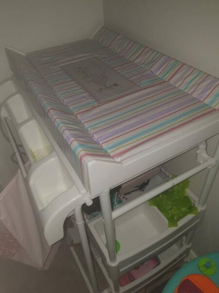 Baby change table and bath in one