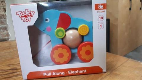 Tooky Toy Pull along elephant