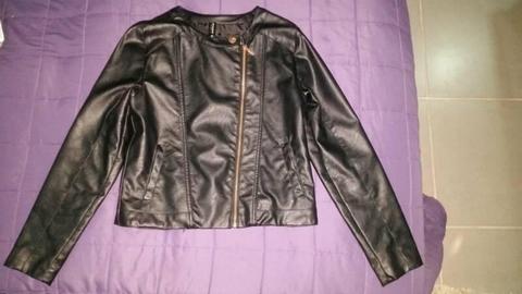 peter morrissey kids girls leather jacket size 12