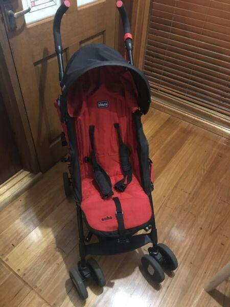 Baby Chico stroller red and black