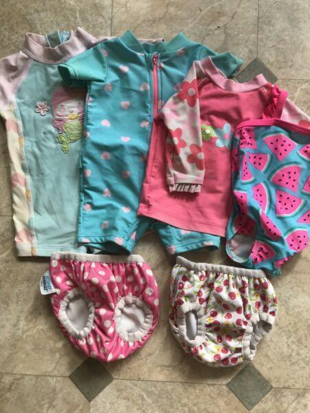 000-00 baby girl swimwear MonkeyDoodlez and coveralls