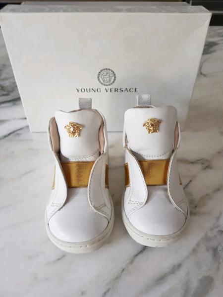 Young Versace Shoes Boy Girl Leather High Top Trainers size EU 20