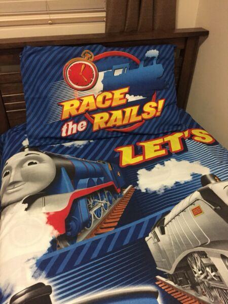 Thomas the Tank Engine Single bed quilt cover and train cushion