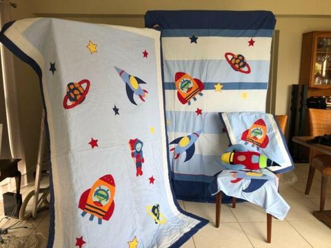 Boys Space Quilt Cover & Coverlet Set