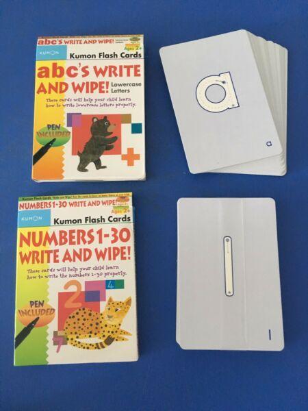 Kumon ABC Alphabet Numbers 1-30 Write and Wipe Flash Cards
