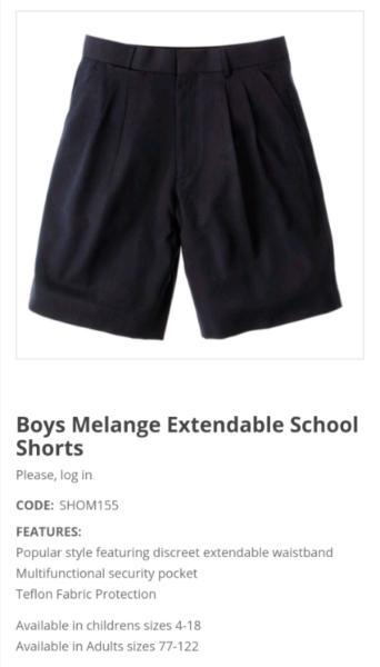 Dark Grey Boys School Uniform Shorts x2
