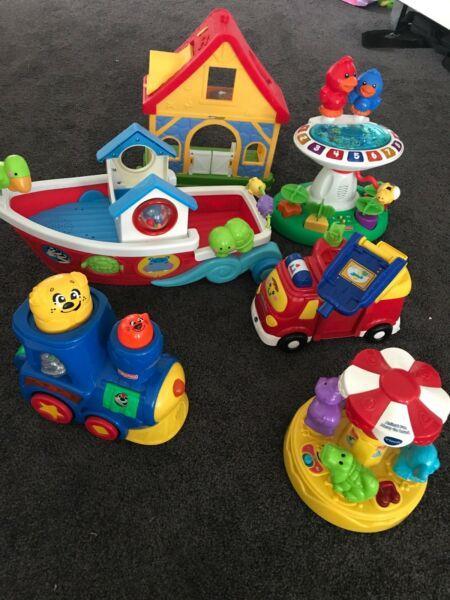 Assorted fisher price vtech children's educational toys