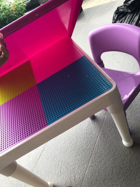 Kids LEGO table with chairs