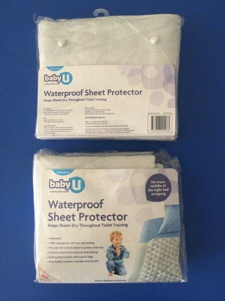 2 x Waterproof Bed Sheet Protector Toilet Training Baby U