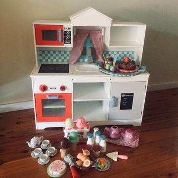 Cute play kitchen with accessories